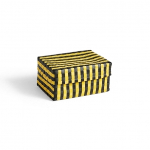 HAY Maxim Stripe Box opbergmand S 21x30 cm Geel-zwart