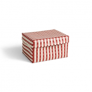 HAY Maxim Stripe Box opbergmand L 26,5x35,5 cm Rood-zand