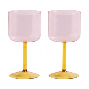 HAY Tint wijnglas 25 cl 2-pack Roze-geel