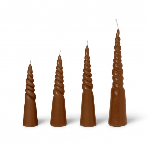 ferm LIVING Twisted candles gedraaide kaarsen 4-pack Amber