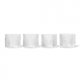 ferm LIVING Ripple glas laag 4-pack Clear