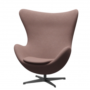 Fritz Hansen Egg Chair Fauteuil + Voetenbank - ReWool 648 lichtroze/natuur - zwart