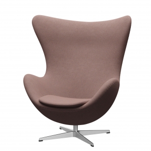 Fritz Hansen Egg Chair Fauteuil + Voetenbank - ReWool 648 lichtroze/natuur - aluminium