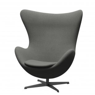 Fritz Hansen Egg Chair Fauteuil + Voetenbank - ReWool 158 taupe/natuur - zwart