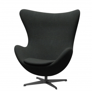 Fritz Hansen Egg Chair Fauteuil + Voetenbank - ReWool 198 zwart/natuur - zwart