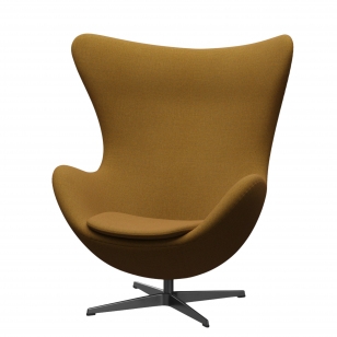 Fritz Hansen Egg Chair Fauteuil + Voetenbank - ReWool 448 saffraan/natuur - zwart