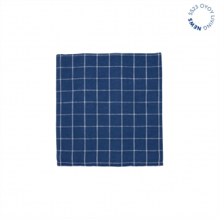 OYOY LIVING Tafelkleed Grid - 200x140 cm donkerblauw-wit