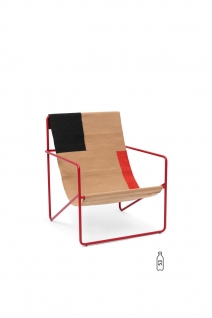 ferm LIVING Desert Lounge stoel Poppy rood/Block