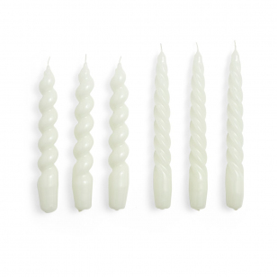 HAY Candle Small Twist/Spiral kaarsenmix 6-pack Off-white
