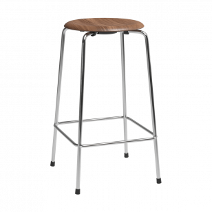 Fritz Hansen High Dot counter stool 4 poten Walnoot-chroom