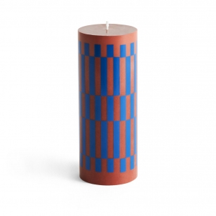 HAY Column Candle blokkaars medium 20 cm Brown-blue