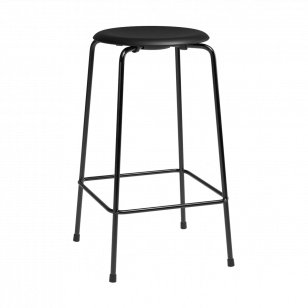 Fritz Hansen High Dot counter stool 4 poten Intense zwart leer-zwart staal