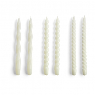 HAY Candle Long Twist/Spiral kaarsenmix 6-pack Off-white