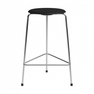 Fritz Hansen High Dot counter stool 3 poten Zwart essen-chroom
