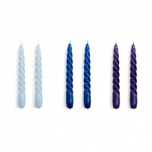 HAY Candle Twist kaarsen 6-pack Light blue-blue-purple