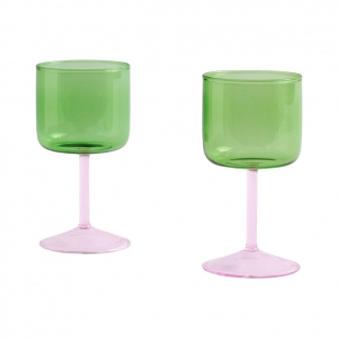 HAY Tint wijnglas 25 cl 2-pack Groen-roze