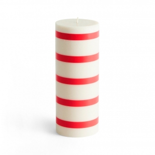 HAY Column Candle blokkaars medium 20 cm Off white-red
