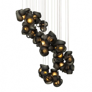 Bocci 100.28 Random Hanglamp - Grijs - Rechthoekige plafondkap