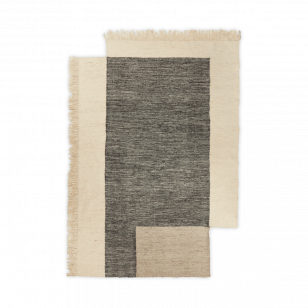 ferm LIVING Kassa wollen tapijt Houtskool-gebroken wit, 200x300 cm