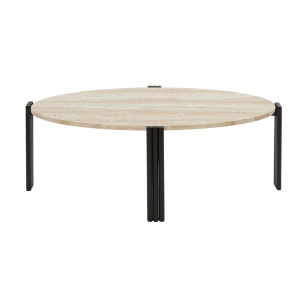 AYTM Tribus salontafel ovaal 92,4x47,6x35 cm Zwarte travertijn