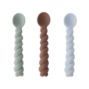 OYOY Mellow lepel 3-pack Dusty Blue-taupe-pale mint