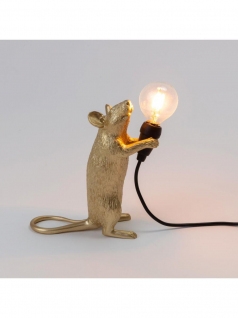 Seletti Mouse Standing Tafellamp USB Goud
