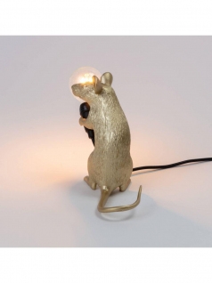 Seletti Mouse Sitting Tafellamp USB Goud