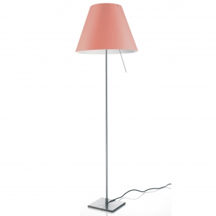 Luceplan Costanza Vloerlamp Vast Met Schakelaar Aluminium/Edgy Pink