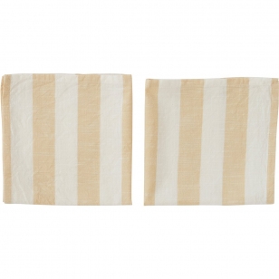 OYOY Striped servet 45x45 cm 2-pack Vanilla
