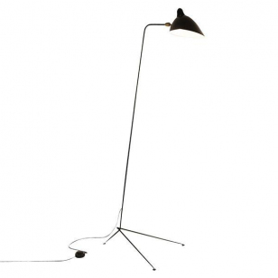 Serge Mouille Vloerlamp 1 Droit Vloerlamp Zwart & Messing