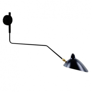 Serge Mouille Applique 1 Wandlamp Zwart & Messing m. Crack