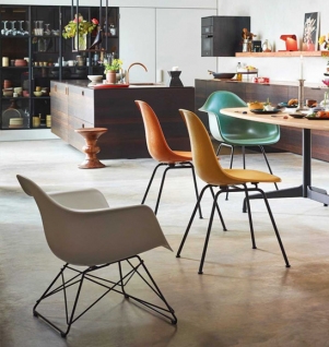 Vitra Eames Plastic Chair LAR - Wit - Basic Dark Onderstel