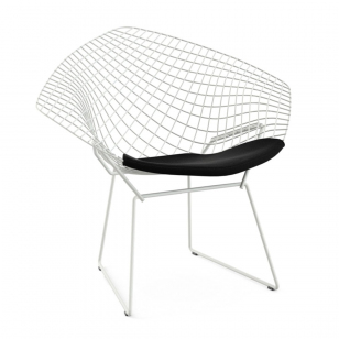 Knoll Diamond Lounge Chair Wit - Ultrasuede Black Onyx