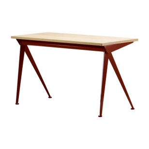 Vitra Compas Direction Tafel Japanese Red Geolied Eiken