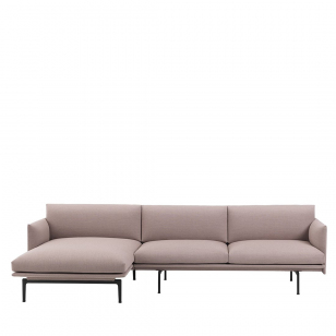 Muuto Outline Bank met Chaise Longue Links - Fiord 551