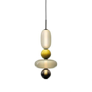 Bomma Pebbles Small Hanglamp - Configuratie 10 - Wit, beige, geel & zwart
