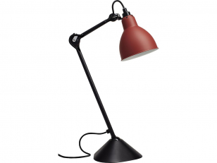 DCWéditions - Lampe Gras N°205 - Tafellamp - Black/Red - Arm: 39 x Rod: 20 x Shade: Ø: 14 cm