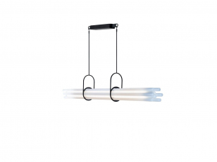 DCWéditions - NL12 Pendant - Pendant lamp - Black/Glass - L130 x W10,4 cm