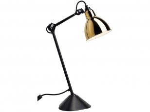 DCWéditions - Lampe Gras N°205 - Tafellamp - Black/Gold - Arm: 39 x Rod: 20 x Shade: Ø: 14 cm