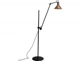 DCWéditions - Lampe Gras N°215 - Vloerlampen - Black/Copper/Raw - Arm: 73 x Bar: 135 x Rod: 20 cm