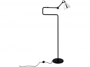 DCWéditions - Lampe Gras N°411 - Vloerlamp - Black/Chrome - Double elbow: 36 - 72 x Rod: 20 x Bar: 105 + 16 cm