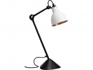 DCWéditions - Lampe Gras N°205 - Tafellamp - Black/White/Copper - Arm: 39 x Rod: 20 x Shade: Ø: 14 cm