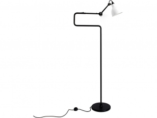 DCWéditions - Lampe Gras N°411 - Vloerlamp - Black/White - Double elbow: 36 - 72 x Rod: 20 x Bar: 105 + 16 cm