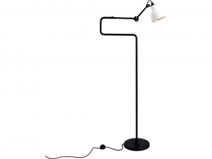 DCWéditions - Lampe Gras N°411 - Vloerlamp - Black/White/Copper - Double elbow: 36 - 72 x Rod: 20 x Bar: 105 + 16 cm
