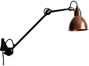DCWéditions - Lampe Gras N°222 - Wandlamp - Black/Copper/Raw - Arm: 40 x Rod: 20 cm