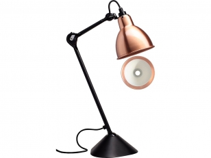 DCWéditions - Lampe Gras N°205 - Tafellamp - Black/Copper/White - Arm: 39 x Rod: 20 x Shade: Ø: 14 cm