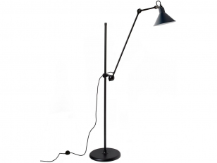 DCWéditions - Lampe Gras N°215 - Vloerlampen - Black/Blue - Arm: 73 x Bar: 135 x Rod: 20 cm
