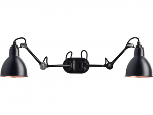 DCWéditions - Lampe Gras N°204 Double - Wandlamp - Black/Black/Copper - Arm: 2 x 17 Rod: 2 x 20 Shade: 2 x 15,3 cm