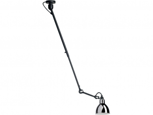 DCWéditions - Lampe Gras N°302 - Pendant lamp - Black/Chrome - Adjustable arm: min. 54 - max. 92 x Rod: 20 cm