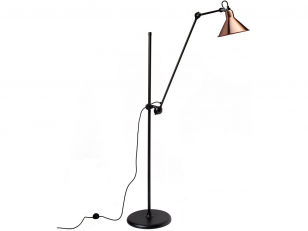 DCWéditions - Lampe Gras N°215 - Vloerlampen - Black/Copper - Arm: 73 x Bar: 135 x Rod: 20 cm
